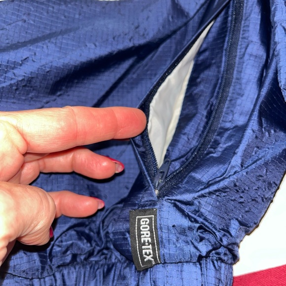 ASICS GoreTex 90s JACKET GRAY blue PINK ZIP UP nylon Windbreaker Golf Rain MEN L - Picture 10 of 16